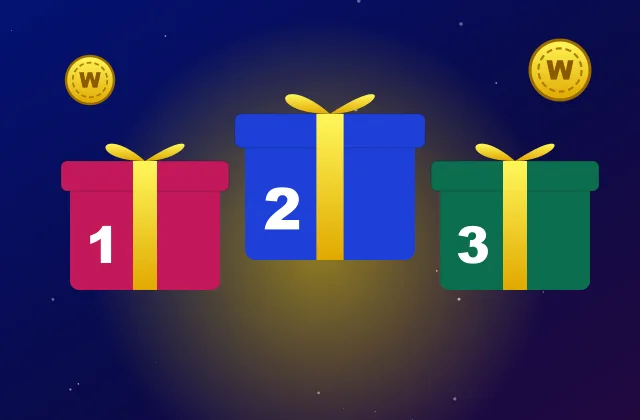 Wonaco Casino bonuses: three gift boxes for the three parts of the welcome package